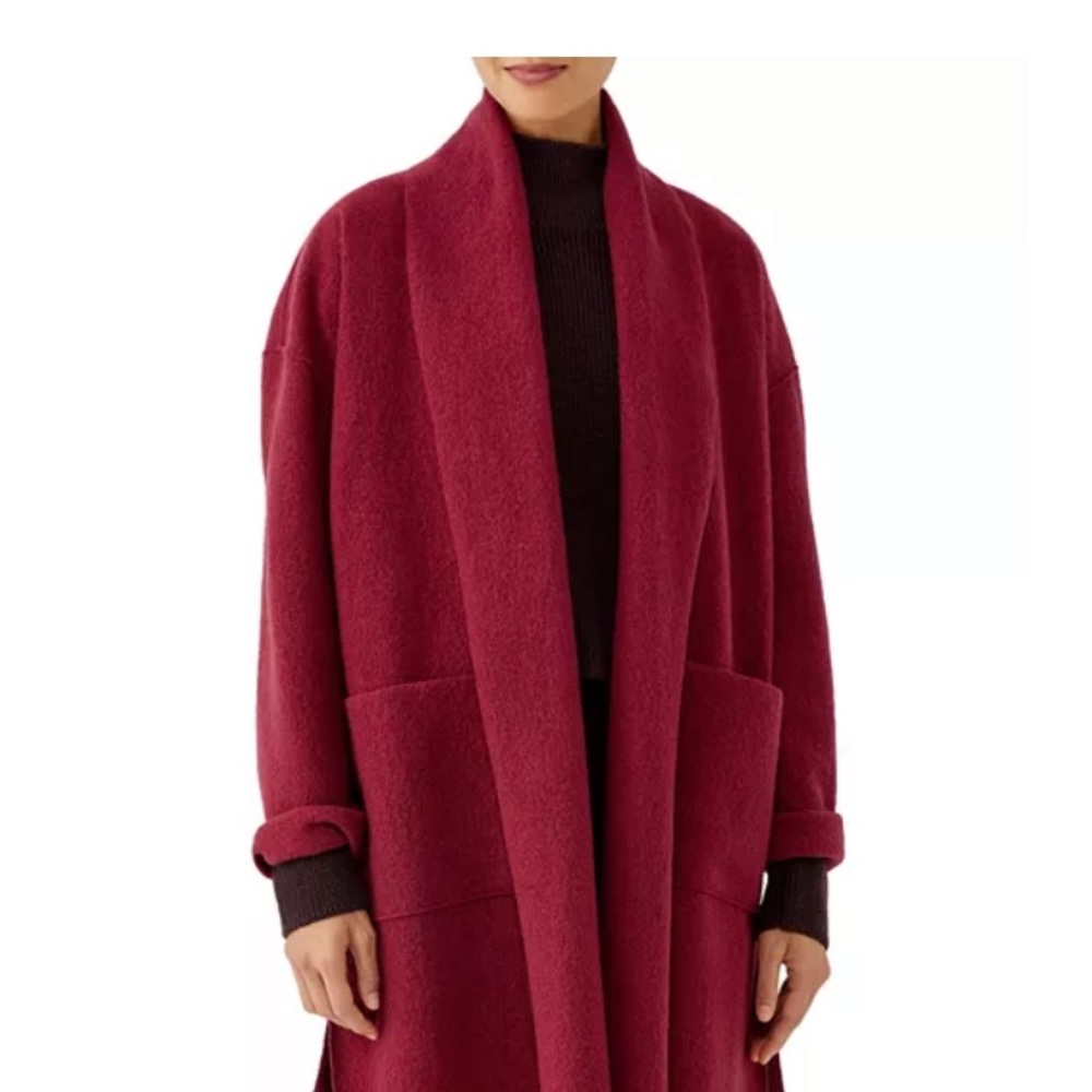 Eileen Fisher Wool Shawl Collar Coat